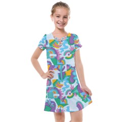 Pattern Hotdogtrap Kids  Cross Web Dress by Salman4z