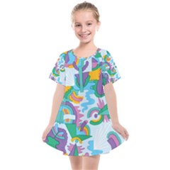 Pattern Hotdogtrap Kids  Smock Dress by Salman4z