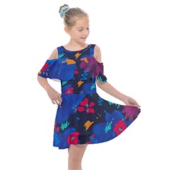 Patterns Rosebuds Kids  Shoulder Cutout Chiffon Dress by Salman4z