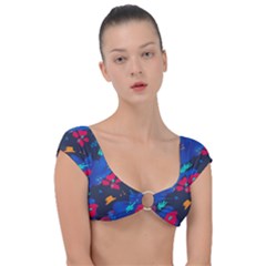 Patterns Rosebuds Cap Sleeve Ring Bikini Top by Salman4z