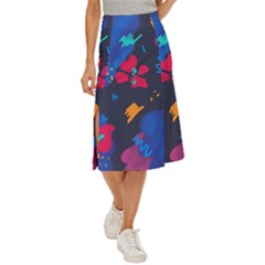 Patterns Rosebuds Midi Panel Skirt by Salman4z