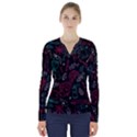 Abstract Pattern V-Neck Long Sleeve Top View1