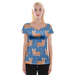 Corgi Patterns Cap Sleeve Top by Salman4z