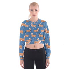 Corgi Patterns Cropped Sweatshirt by Salman4z