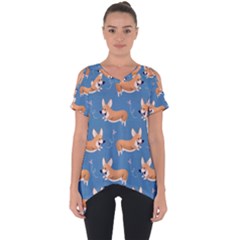 Corgi Patterns Cut Out Side Drop Tee by Salman4z