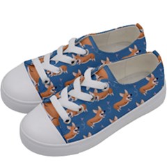 Corgi Patterns Kids  Low Top Canvas Sneakers by Salman4z