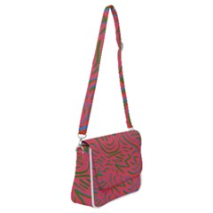 Pattern Saying Wavy Shoulder Bag With Back Zipper by Salman4z