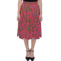 Pattern Saying Wavy Classic Midi Skirt by Salman4z