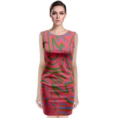 Pattern Saying Wavy Sleeveless Velvet Midi Dress by Salman4z