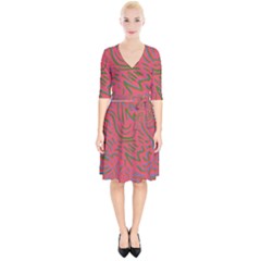 Pattern Saying Wavy Wrap Up Cocktail Dress by Salman4z