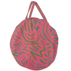 Pattern Saying Wavy Giant Round Zipper Tote by Salman4z