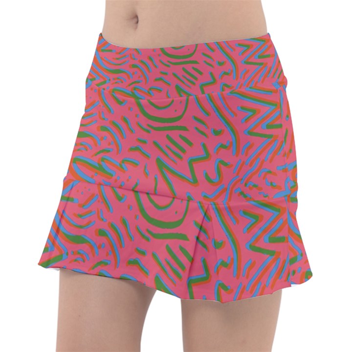 Pattern Saying Wavy Classic Tennis Skirt