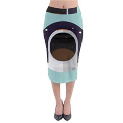 Astronaut Space Astronomy Universe Midi Pencil Skirt by Salman4z