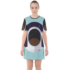 Astronaut Space Astronomy Universe Sixties Short Sleeve Mini Dress by Salman4z