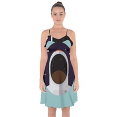 Astronaut Space Astronomy Universe Ruffle Detail Chiffon Dress by Salman4z