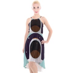 Astronaut Space Astronomy Universe High-low Halter Chiffon Dress  by Salman4z