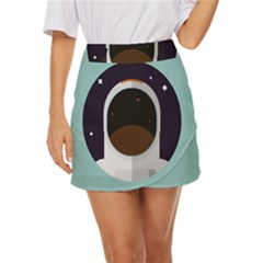 Astronaut Space Astronomy Universe Mini Front Wrap Skirt by Salman4z