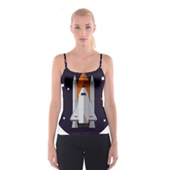 Rocket Space Universe Spaceship Spaghetti Strap Top by Salman4z