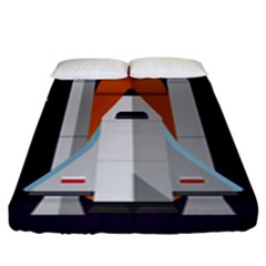 Rocket Space Universe Spaceship Fitted Sheet (king Size) by Salman4z