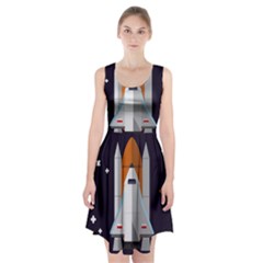 Rocket Space Universe Spaceship Racerback Midi Dress by Salman4z