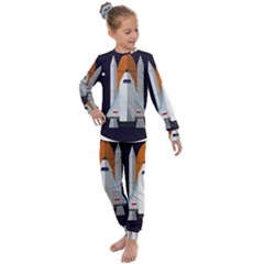 Rocket Space Universe Spaceship Kids  Long Sleeve Set  by Salman4z