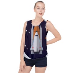 Rocket Space Universe Spaceship Bubble Hem Chiffon Tank Top by Salman4z