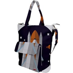 Rocket Space Universe Spaceship Shoulder Tote Bag