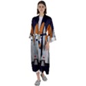 Rocket Space Universe Spaceship Maxi Satin Kimono View1