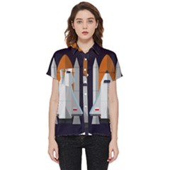 Rocket Space Universe Spaceship Short Sleeve Pocket Shirt by Salman4z