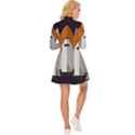 Rocket Space Universe Spaceship Long Sleeve Velour Longline Dress View4