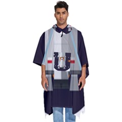 Rocket Space Universe Spaceship Men s Hooded Rain Ponchos