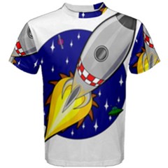 Rocket Ship Launch Vehicle Moon Men s Cotton Tee by Salman4z