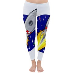 Rocket Ship Launch Vehicle Moon Classic Winter Leggings by Salman4z