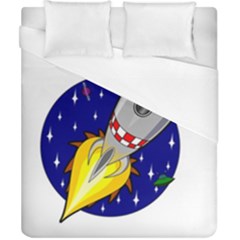 Rocket Ship Launch Vehicle Moon Duvet Cover (california King Size) by Salman4z