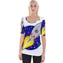 Rocket Ship Launch Vehicle Moon Wide Neckline Tee View1