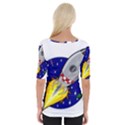 Rocket Ship Launch Vehicle Moon Wide Neckline Tee View2