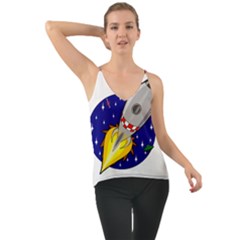 Rocket Ship Launch Vehicle Moon Chiffon Cami by Salman4z