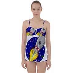 Rocket Ship Launch Vehicle Moon Babydoll Tankini Set by Salman4z