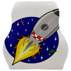 Rocket Ship Launch Vehicle Moon Car Seat Velour Cushion  by Salman4z