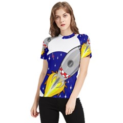 Rocket Ship Launch Vehicle Moon Women s Short Sleeve Rash Guard by Salman4z