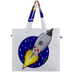 Rocket Ship Launch Vehicle Moon Canvas Travel Bag by Salman4z