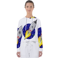 Rocket Ship Launch Vehicle Moon Women s Slouchy Sweat by Salman4z