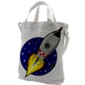 Rocket Ship Launch Vehicle Moon Canvas Messenger Bag View1