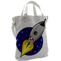 Rocket Ship Launch Vehicle Moon Canvas Messenger Bag View2