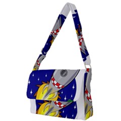 Rocket Ship Launch Vehicle Moon Full Print Messenger Bag (s) by Salman4z