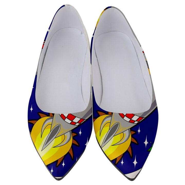 Rocket Ship Launch Vehicle Moon Women s Low Heels