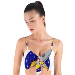 Rocket Ship Launch Vehicle Moon Woven Tie Front Bralet by Salman4z