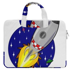 Rocket Ship Launch Vehicle Moon Macbook Pro 13  Double Pocket Laptop Bag by Salman4z