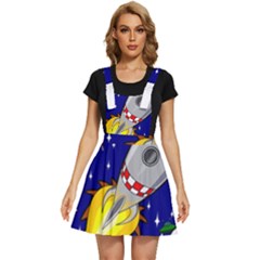 Rocket Ship Launch Vehicle Moon Apron Dress by Salman4z