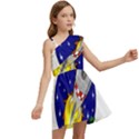 Rocket Ship Launch Vehicle Moon Kids  One Shoulder Party Dress View2